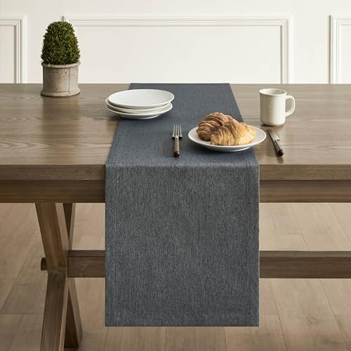 ZeeMart Basic Linen Style Table Runner, 14x72 Inch Charcoal