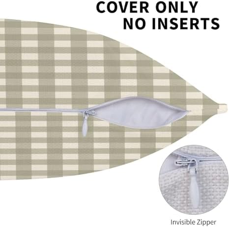 Green Buffalo Plaid Pillow Covers 18x18 Inch Pillowcase Set of 2