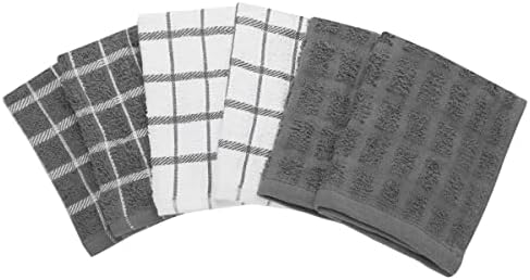 Ritz Terry Check Dish Cloth Set: Highly Absorbent & Super Soft - 100%