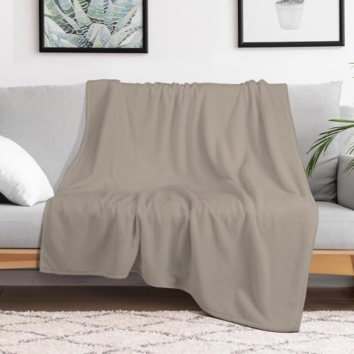 Plush Throw Blanket, Simple Stylish Chic Taupe Brown Throws for Couch