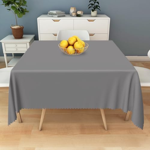 Solid Color Gray Tablecloth Square 70 Inch Casual Pure Color Gray