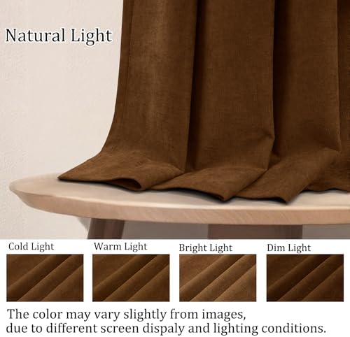 Fcosie 52" Wx96 L Chenille Black Out Drapes with Silver Grommet/Full
