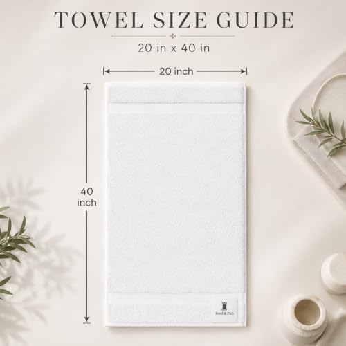 REED & PICK (Pack of 60) White Bath Towels Bulk 20x40 Inches -100%