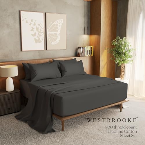 Westbrooke 800 TC Ultrafine Cotton Sheet Set - King Size Sateen Sheets