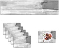 Mcalk Dark Grey Table Runner and Placemats Set of 6 Pieces, Grey