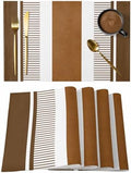 Placemats Set of 8, Modern Brown Woven Placemat, Linen Place Mats for