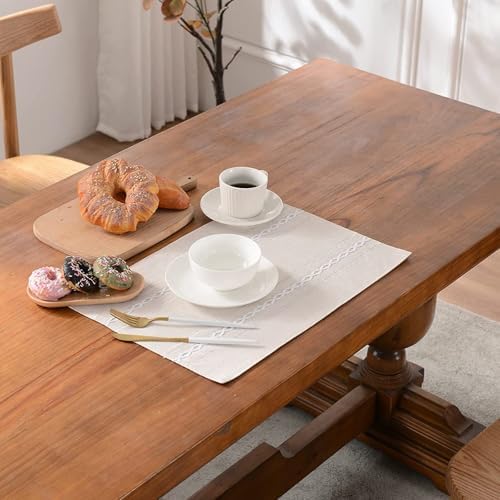 Beydodo Dining Table Mat Set for 2, Kitchen Placemats Decor Cotton
