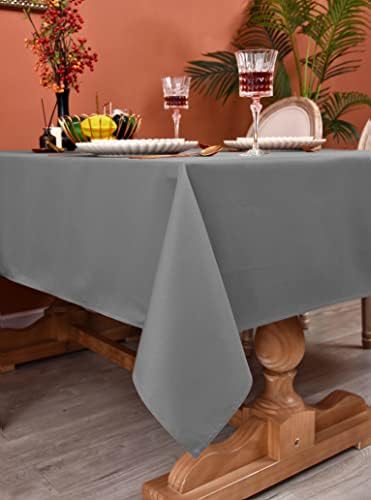 MEANMOY Grey Square Tablecloth 70x70 Inch Water Resistant Table Cloth