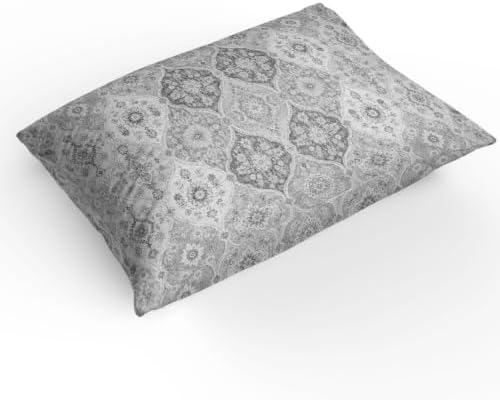 Duvet Cover Full Size, Grey Boho 3-Piece Bedding Quilt/Comforter