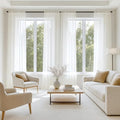 MIULEE Ivory Sheer Curtains 108 Inches Long 4 Panels 42 x 108 Inches