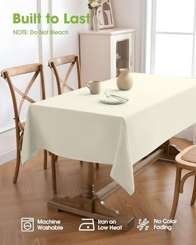 Pureegg Rectangle Linen Tablecloth Waterproof & Stain Resistant