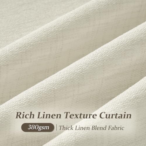 Cream Triple Pinch Pleated Living Room Semi Sheer Curtains 96 Inch 2