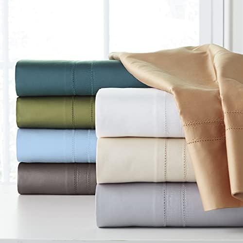 Pointehaven 620TC 6 Pc Long Staple Cotton Sheet Set, Charcoal, King
