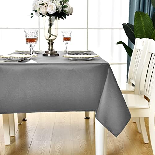 Grey Square Tablecloth Waterproof Table Cloth, 60 x 60 inch