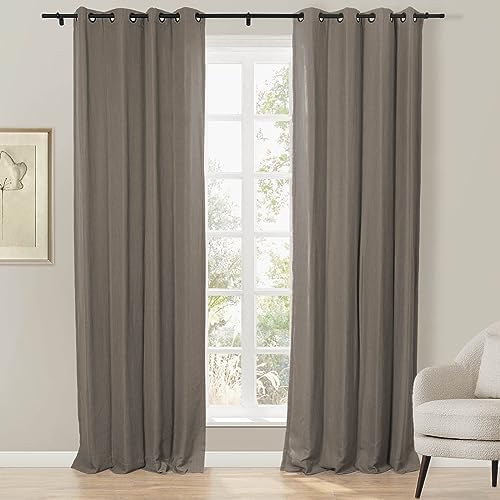Drapifytex Antique Bronze Grommet Linen Curtain