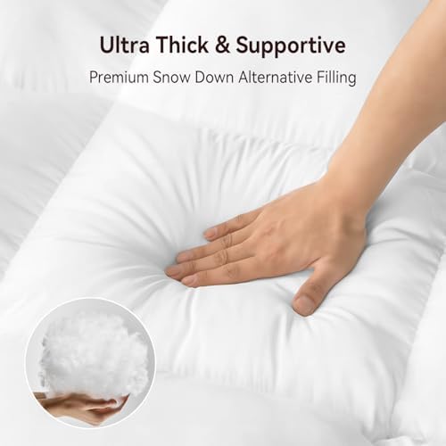 ABENE Queen Mattress Topper, Thick Pillow Top Mattress Pad, Plush