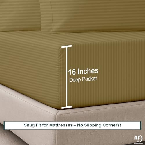 NON Sticky cotton Premium 6 Piece Egyptian Cotton Fitted Twin XL Sheet