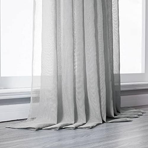 Sheer Bedroom Curtains 2 Panel Sets 63 Inch Length, Grommet Solid