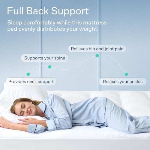 Niagara Sleep Solution 100% Cotton Top Queen Size Mattress Pad, Pillow