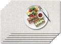 Vinyl Placemats Set of 6-12×17.7 Inch Waterproof & Heattable