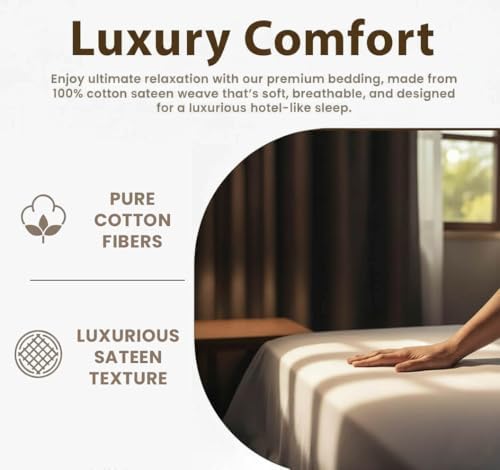 King Size Sheets, 1000 Thread Count 100% Cotton 4-Piece Bed Sheet Set