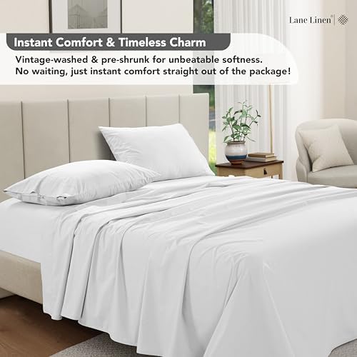 LANE LINEN Twin Bed Sheets – Long-Staple 100% Cotton Sheet Set