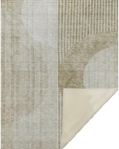 Addison Rugs ASB676 Taupe 50" x 70" Oversized Sherpa Throw Blanket