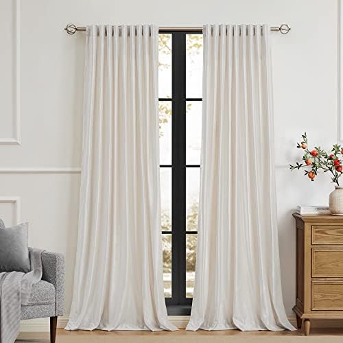 PRIMROSE Cream Ivory Curtains 96 inch for Living Room,2 Panels Drapes