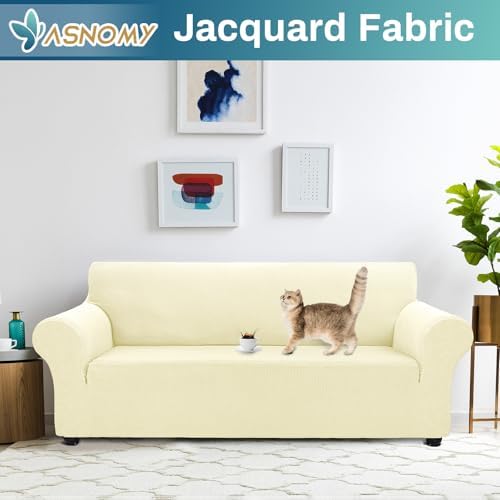 Asnomy Stretch Couch Covers for Sofa Washable, 3 Cushion