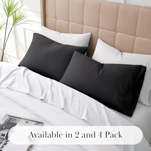 Queen Pillow Cases Set of 2 Ultra-Soft Microfiber Black