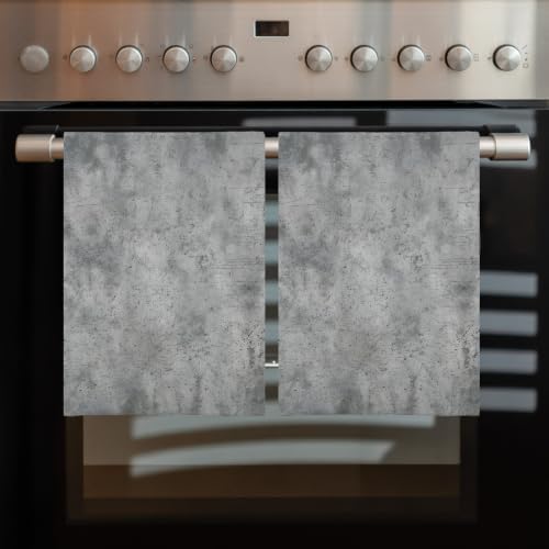 Grey Vintage Kitchen Towels Set of 4, Absorbent Microfiber Soft Dish