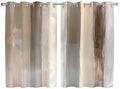 63 Inch Curtains 2 Panel Set, Brown Grey Grommets Window Treatment