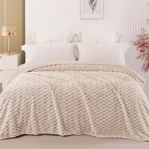 Exclusivo Mezcla 3D Fleece Queen Size Blanket for Bed, Camel