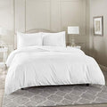 Duvet Cover-White Duvet Cover Queen Size With Button Closure, 100%