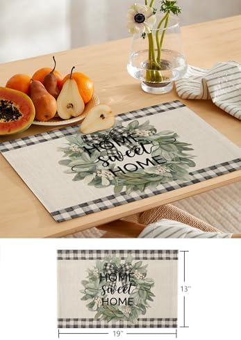 Classic Housewarming Table Runner and Placemats Set of 4 Rustic