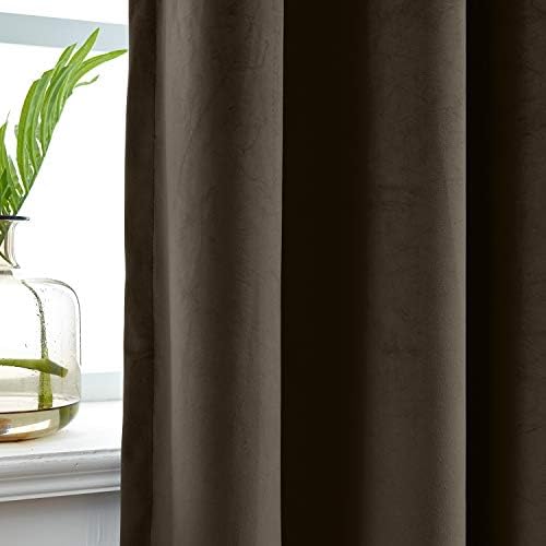 ChadMade 120 Inches Length Velvet Curtains, 2 Panels 52Wx120L