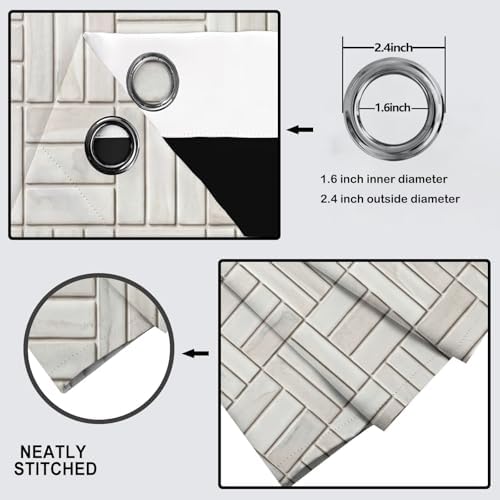 3D Brick Texture Blackout Curtains Minimalist Nordic Style