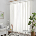Melodieux White Semi Sheer Curtains 108 Inches - Extra Long Curtain