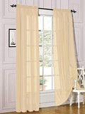 Decotex 2 Piece Sheer Voile Light Filtering Rod Pocket Window Curtain