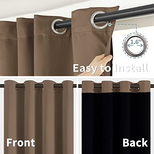 BGment Thermal Insulated 100% Blackout Curtains for Bedroom with Black