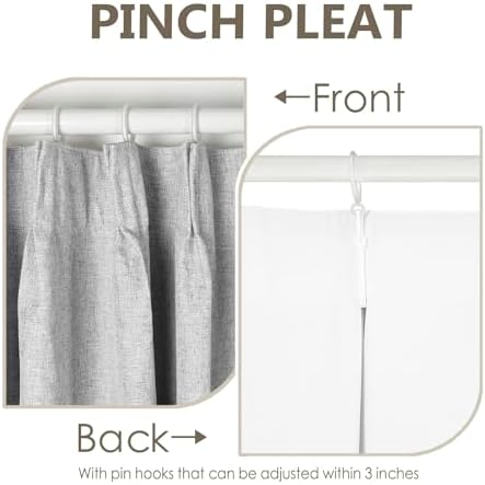 ChadMade Grey 72 x 108 Inches Blackout Pinch Pleat Curtain 1 Panel