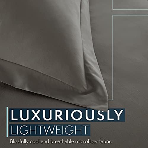 HC COLLECTION Duvet Cover - Grey King Size Duvet Cover - 3 Piece Soft