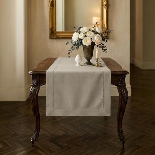 Signature LinenTM by D'Moksha, 100% Pure Linen Natural Table Runner