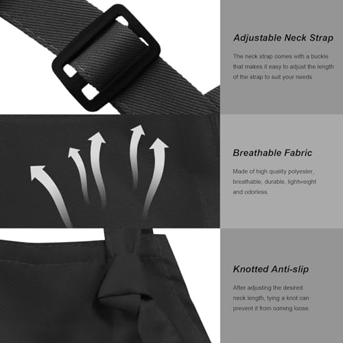 15-Pack Adult Aprons for Women Men, Adjustable Strap, 2 Pockets