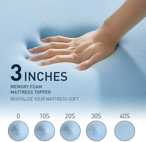 3 Inch Cooling Gel Memory Foam Mattress Topper Queen - Cooling Ice