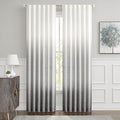 Central Park Ombre Backtab Semi Sheer Curtain, Cream White to Gray