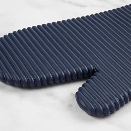 KITCHENAID Ribbed Soft Silicone Oven Mitt 2-Pack Set, 7.5"x13", Ink