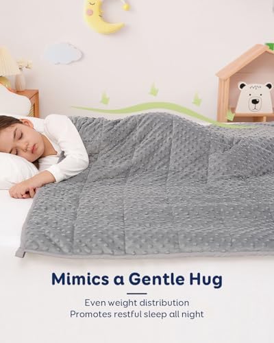 Kivik 10lbs Weighted Blanket, Cooling Soft Minky Dot Heavy Blankets