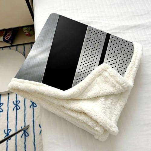 Industrial Metal Double-Layer Sherpa Fleece Throw Blanket 60”x 80”