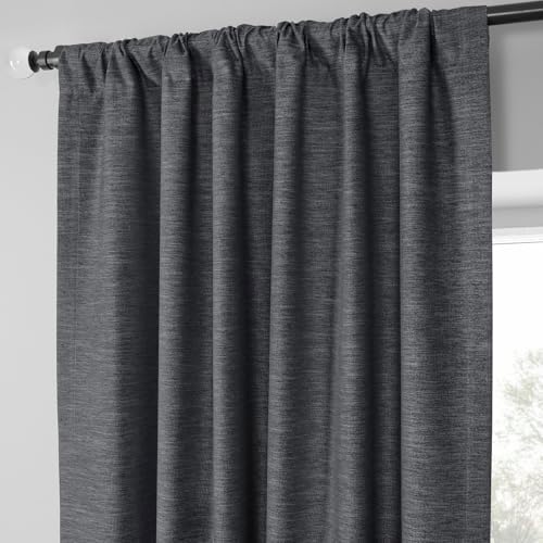 Boho Chic Faux Linen Blackout Curtains (2 Panels) 50 X 108, Rustic